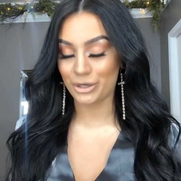 🎀Cross Rhinestone Faux Gold Drop Earrings - Picture 2 of 7